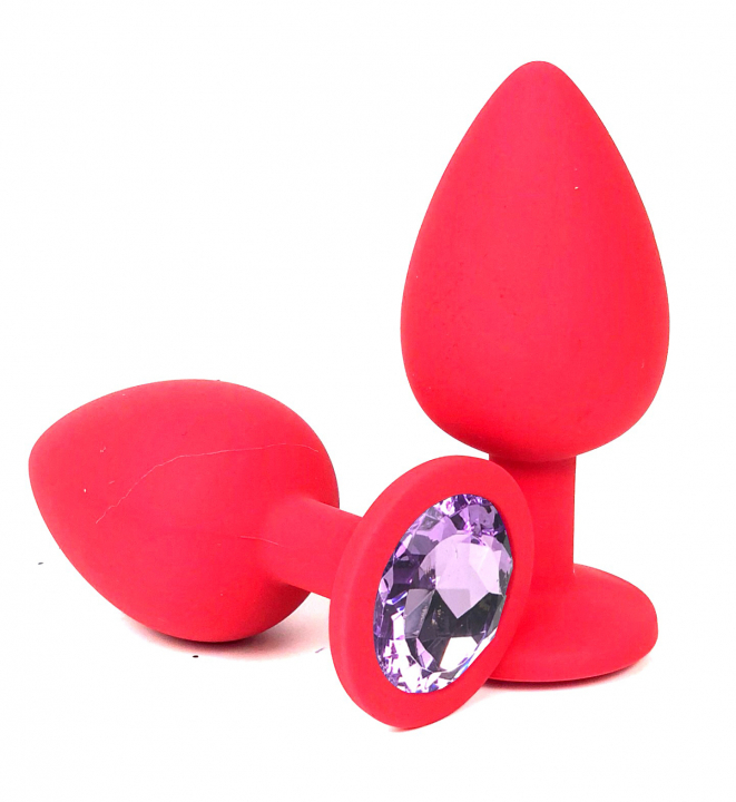 Пробка с сиреневым кристаллом "Vandersex" красная, M 